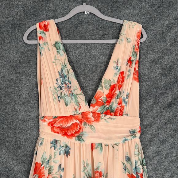 Lulu's Floral Maxi Dress - Pink and Green - Picture 5 of 15